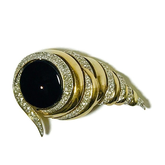 VTG Mid Century PANETTA Glass Rhinestone Brooch - Picture 6 of 6